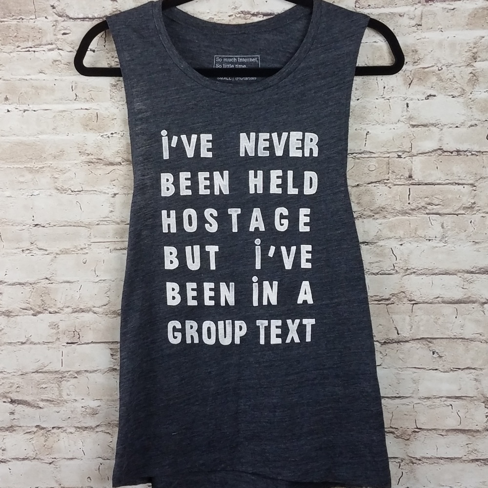 Internet graphic tee size s women's black tank top